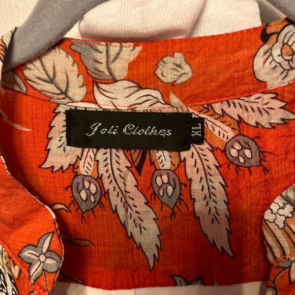 This is a Beautiful floral🌼 orange and white  print, midi dress size XL - Picture 9 of 11